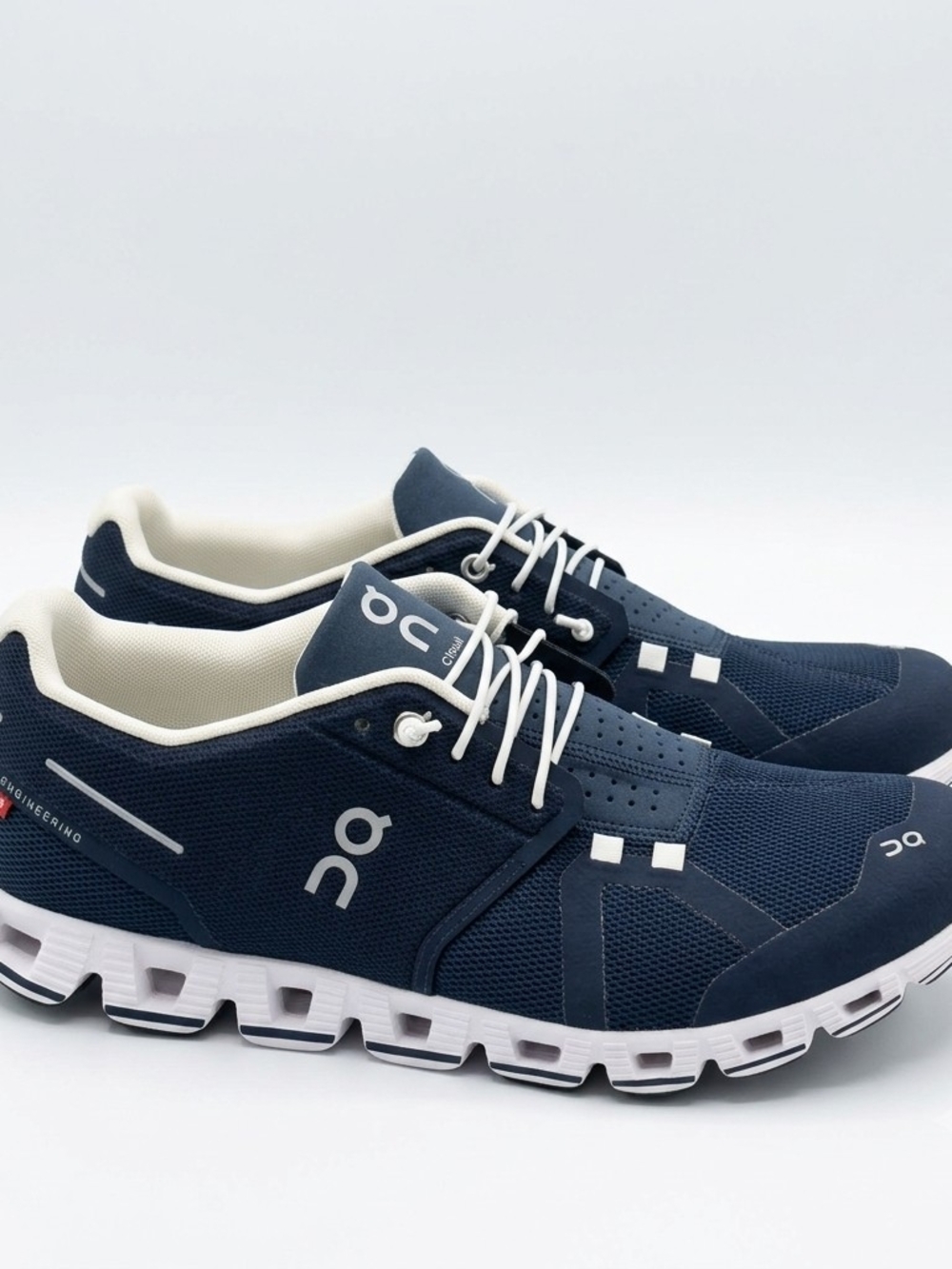 On Running Navy and White Men's Cloud Sneakers